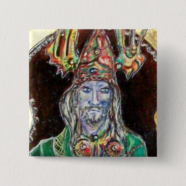 NEUROMANCER, blue red Pinback Button (Front)