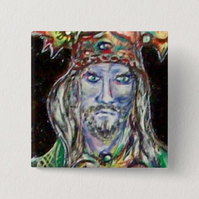 NEUROMANCER, blue red Pinback Button (Front)