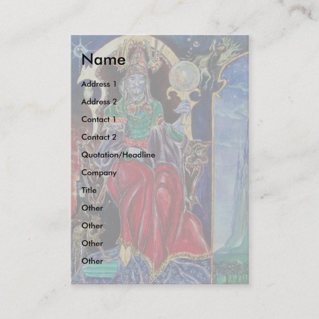 NEUROMANCER grey red blue green white black Business Card (Front)