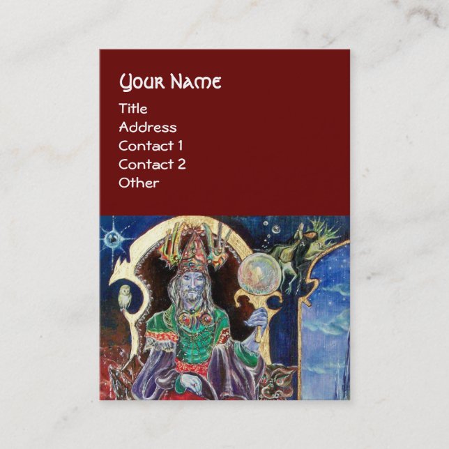 NEUROMANCER,Magician King Blue Red Business Card (Front)