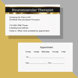 Neuromuscular Therapist Appointment Card