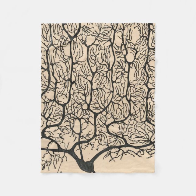 Neuron Drawing By Santiago Ramón Y Cajal Fleece Blanket (Front)