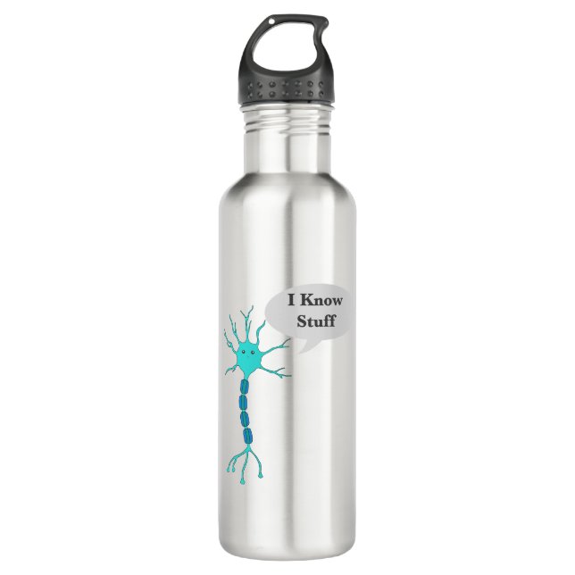 Neuron I Know Stuff Stainless Steel Water Bottle (Front)