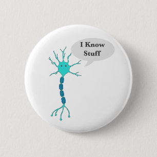Neuron I Know Stuff White Button