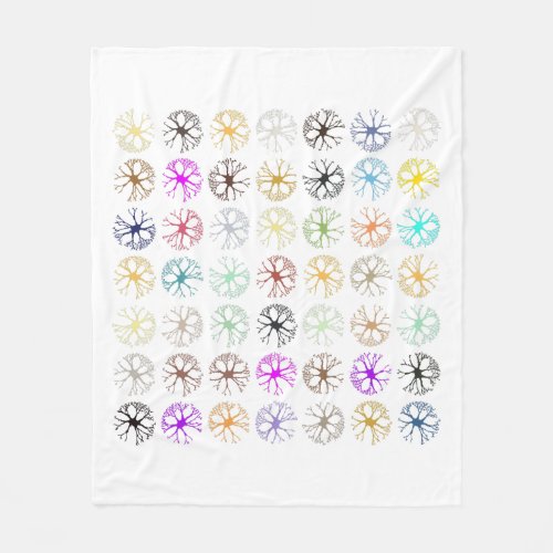 Neuronal Multicolor Abstract Art T_Shirt Fleece Blanket