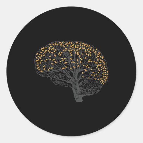 Neurons Brain Classic Round Sticker