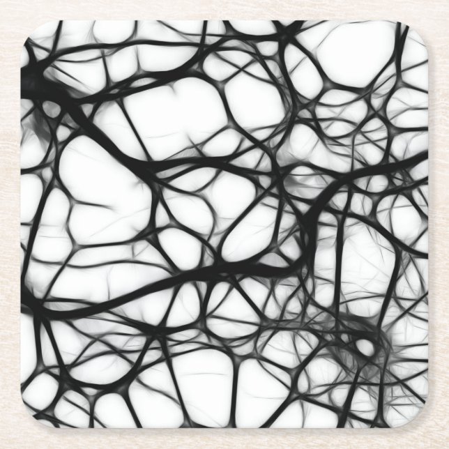 Neurons Square Paper Coaster (Front)