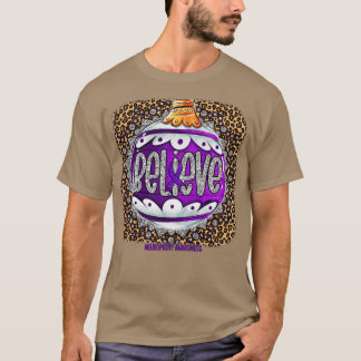 Neuropathy Awareness Believe Ornament Leopard chri T-Shirt