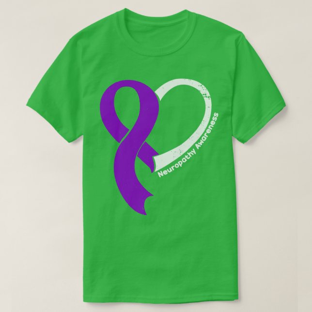 Neuropathy Awareness Hope Love Heart Ribbon Happy  T-Shirt (Design Front)