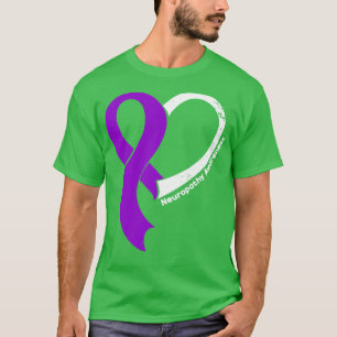 Neuropathy Awareness Hope Love Heart Ribbon Happy  T-Shirt