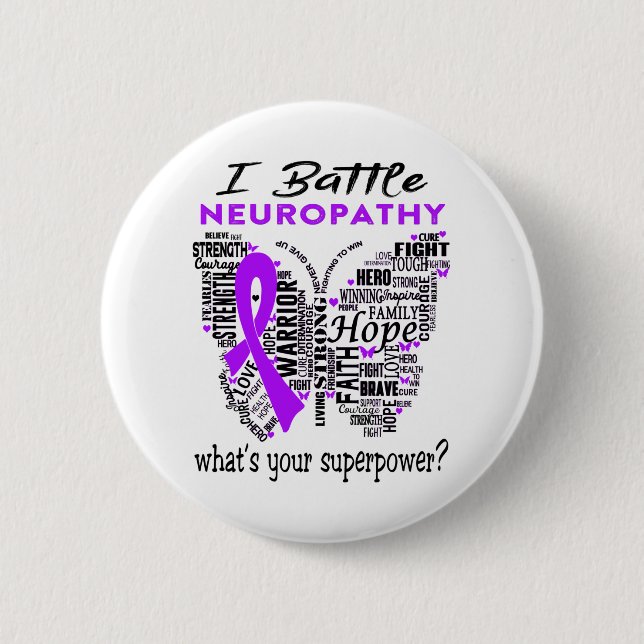 Neuropathy Awareness Month Ribbon Gifts Button (Front)