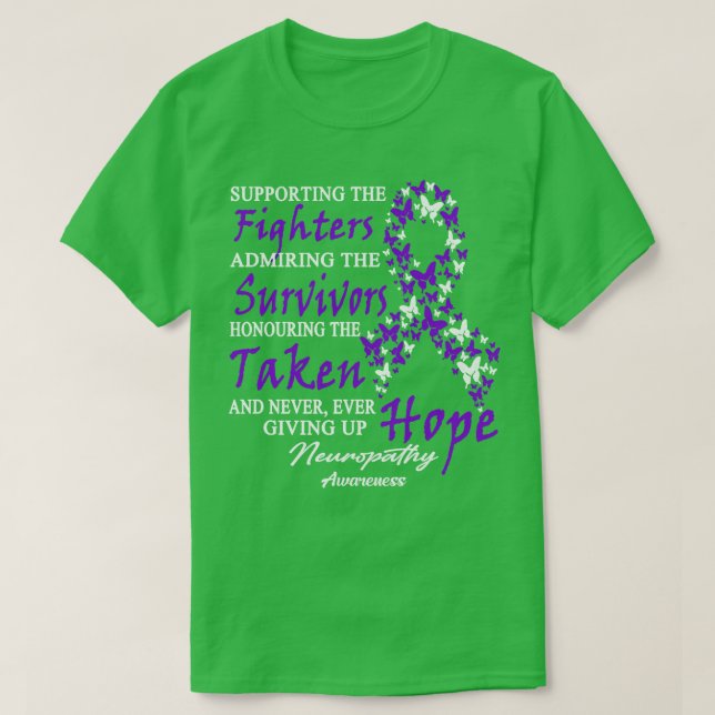 Neuropathy Awareness Supporting The Fighters Butte T-Shirt (Design Front)