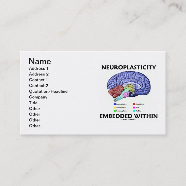Neuroplasticity Embedded Within (Brain Anatomy) Business Card (Front)