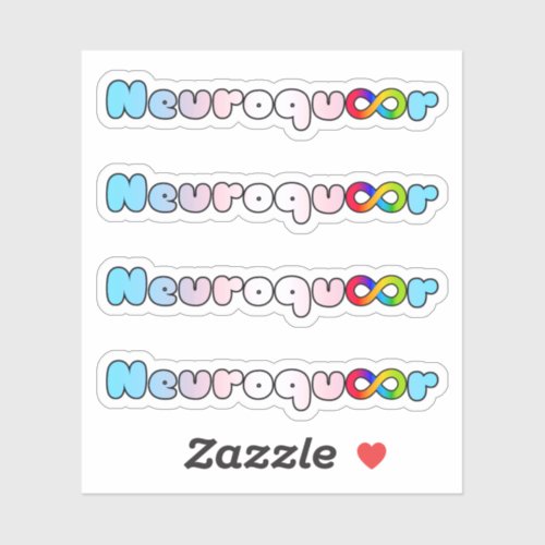 Neuroqueer rainbow trans pride neurodiversity set sticker