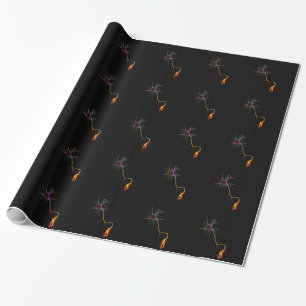 Neuroscience, neuron, science wrapping paper
