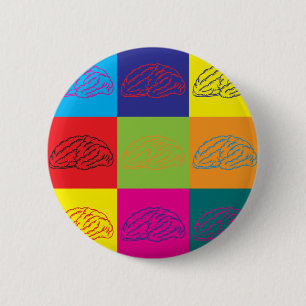 Neuroscience Pop Art Button