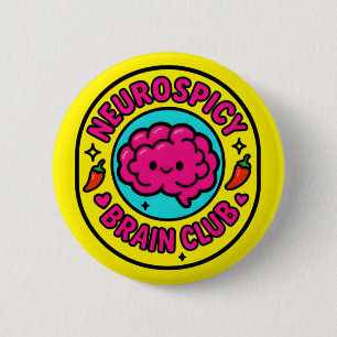 Neurospicy Brain Club Inclusive Neurodivergent Button