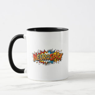 Neurospicy Funny Retro Comic ADHD Autism Coffee Mug