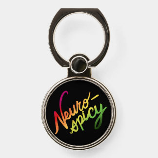 Neurospicy (Hand-Lettered Gradient Text) Phone Ring Stand