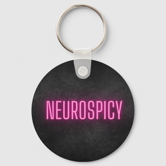 Neurospicy Neon Keychain (Front)
