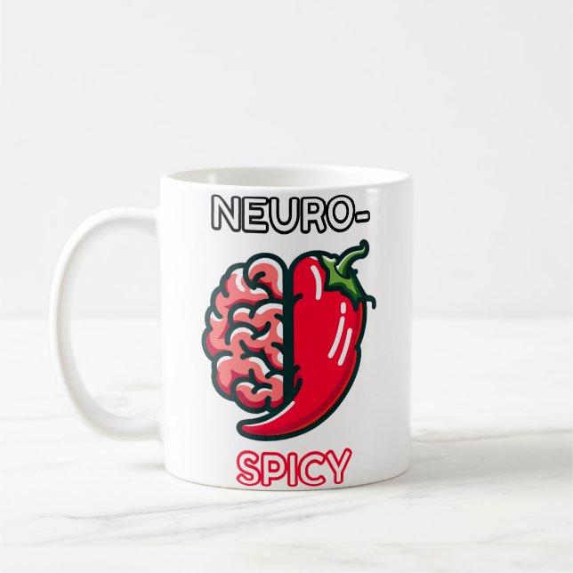 Neurospicy Neurodivergence Funny Adhd Autism Humor Coffee Mug (Left)