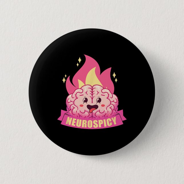 Neurospicy Neurodiversity Adhd Asd Autism Kawaii B Button (Front)