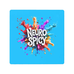 NEUROSPICY neurodiversity autism adhd dyslexia Metal Print