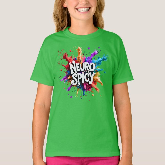 NEUROSPICY neurodiversity autism adhd dyslexia T-Shirt (Front)