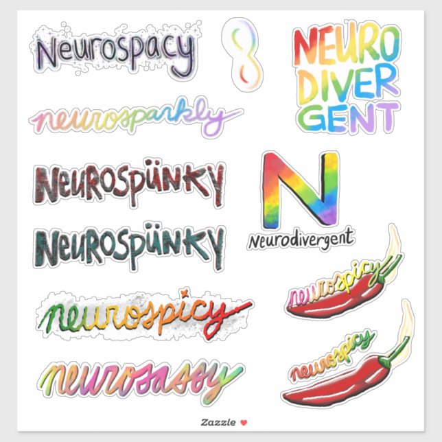 Neurospunky and Friends - a ND Sticker Pack (Sheet)