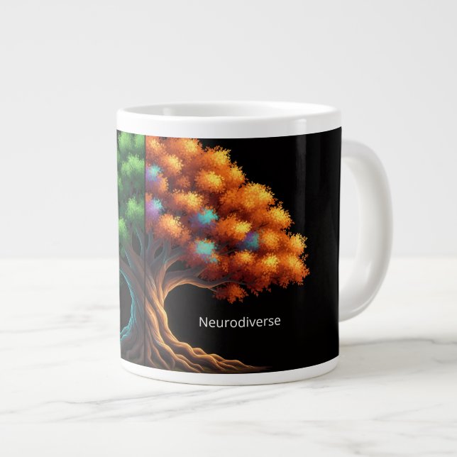 Neurotypical vs. Neurodiverse Giant Coffee Mug (Front Right)