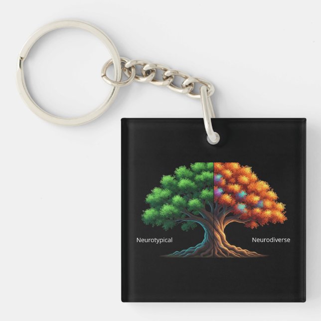 Neurotypical vs. Neurodiverse Keychain (Front)