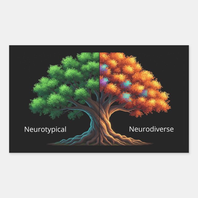Neurotypical vs. Neurodiverse Rectangular Sticker (Front)