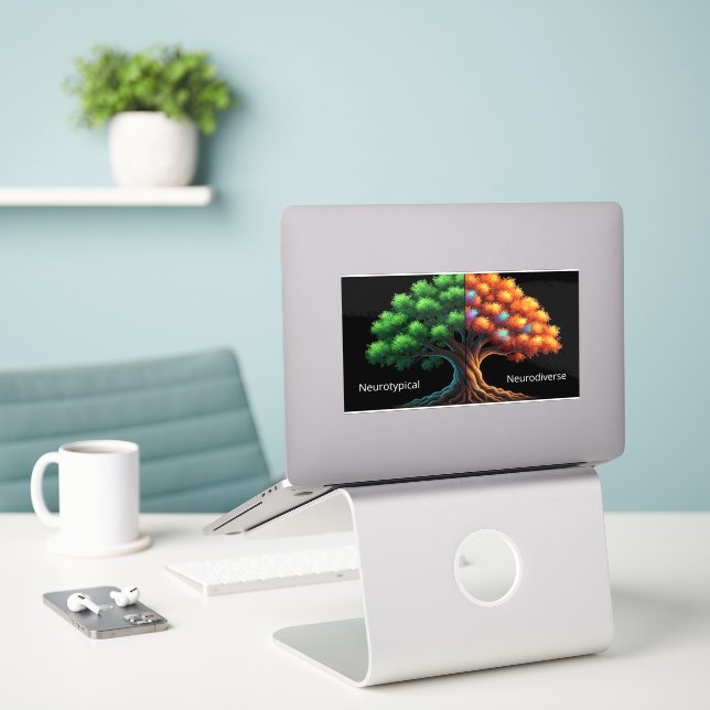 Neurotypical vs. Neurodiverse Sticker (Laptop On Desk)