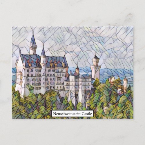 Neuschwanstein Castle Abstract Personalized Postcard