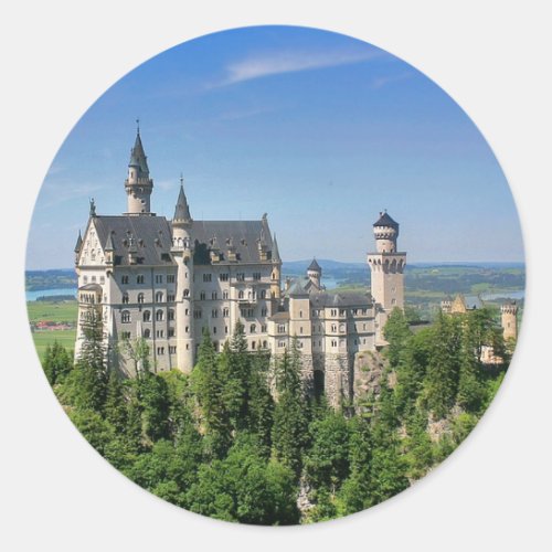 Neuschwanstein Castle Bavaria Germany   Classic Round Sticker