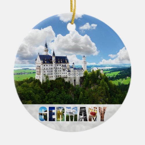 Neuschwanstein Castle Bavaria Germany Photo Ceramic Ornament