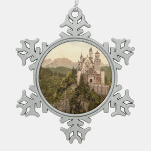 Neuschwanstein Castle, Bavaria, Germany Snowflake Pewter Christmas Ornament