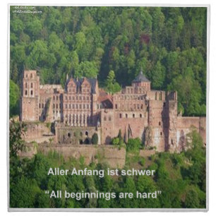 Neuschwanstein Castle Frankfurt & German Quote Napkin