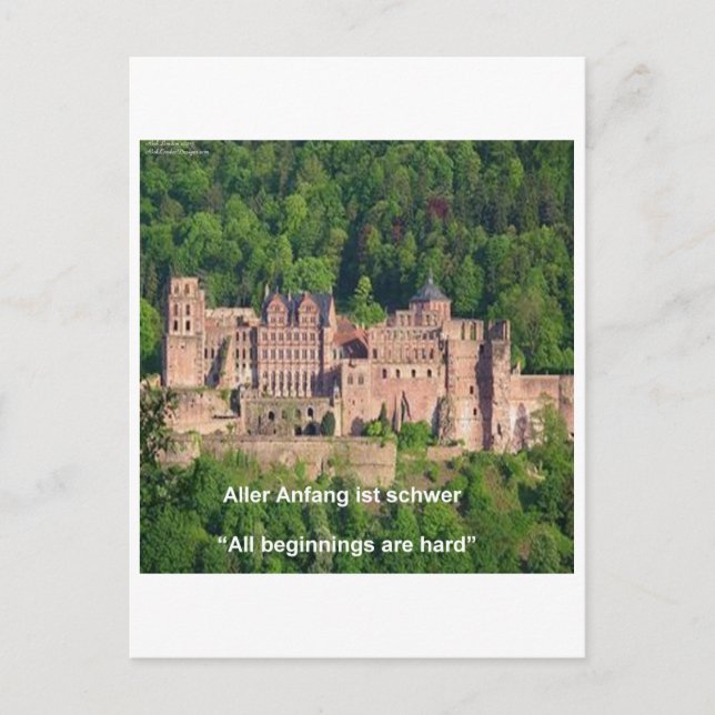 Neuschwanstein Castle Frankfurt & German Quote Postcard (Front)