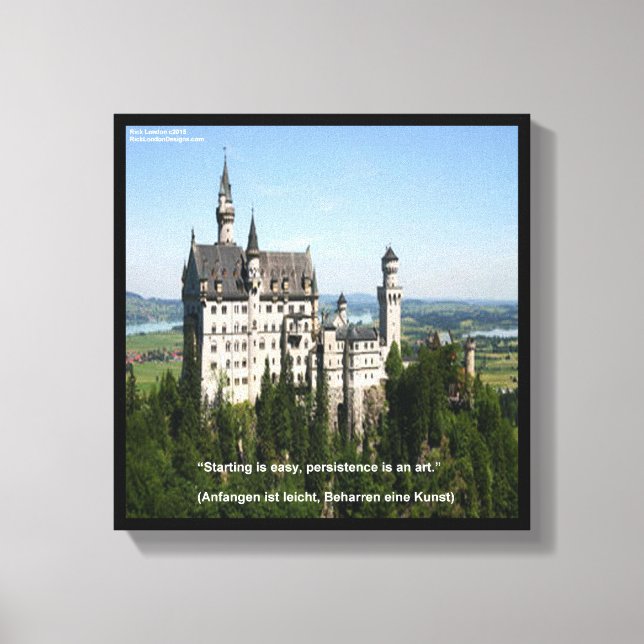 Neuschwanstein Castle & German Quote Canvas Print (Front)