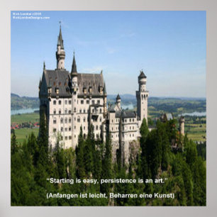 Neuschwanstein Castle & German Saying Poster
