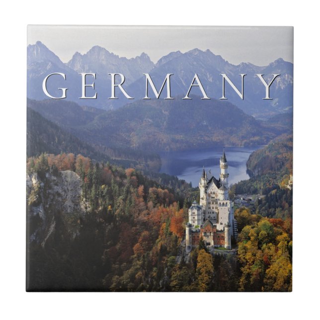 Neuschwanstein Castle | Germany, Bavaria Ceramic Tile (Front)
