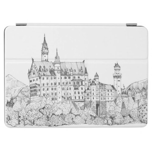 Neuschwanstein Castle Germany Fine Line Art iPad Air Cover