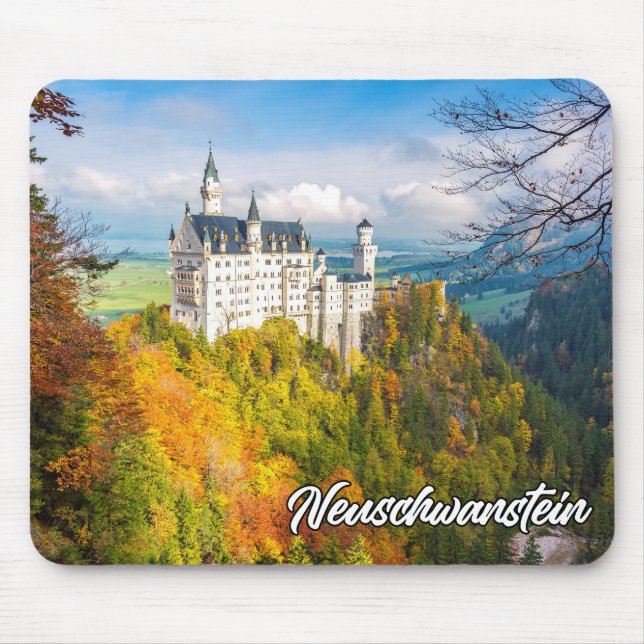 Neuschwanstein Castle, Germany, In Autumn Mouse Pad (Front)