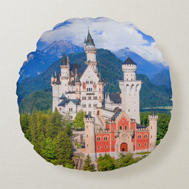 Neuschwanstein Castle Germany Round Pillow (Front)