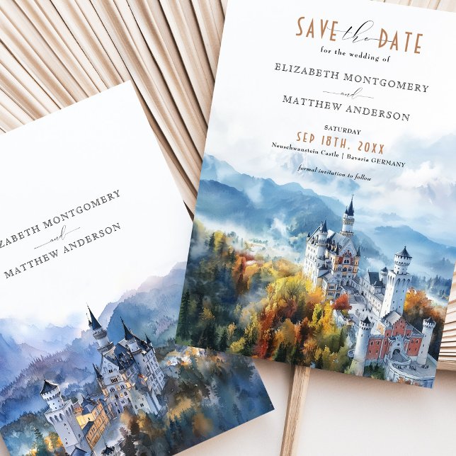 Neuschwanstein Castle Germany Save the Date Card (Creator Uploaded)