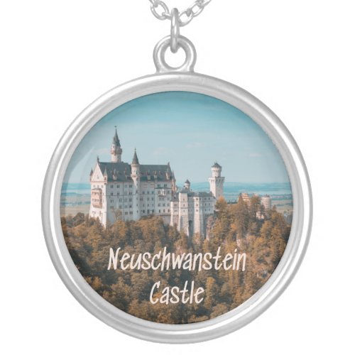 Neuschwanstein Castle Germany Silver Plated Necklace