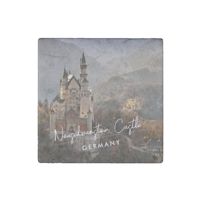 Neuschwanstein Castle Germany Stone Magnet (Front)