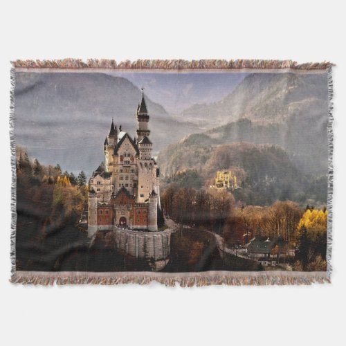 Neuschwanstein Castle Germany Throw Blanket