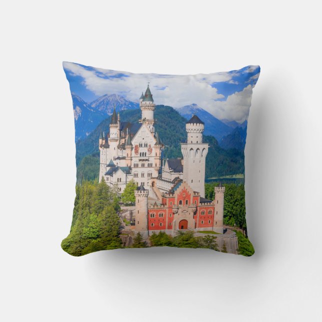 Neuschwanstein Castle Germany Throw Pillow (Front)